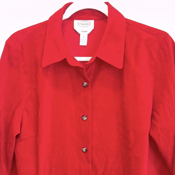 Talbots Red Microsuede Shackleton or Short with Tortoise Buttons sz.M - Picture 2 of 9